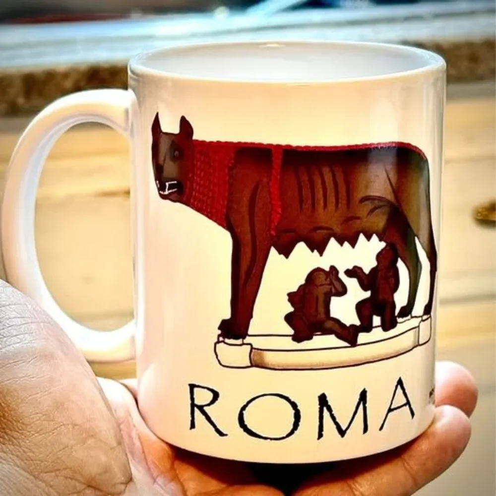 Roma Italy Capitoline Wolf Souvenir Coffee Mug – Romulus & Remus